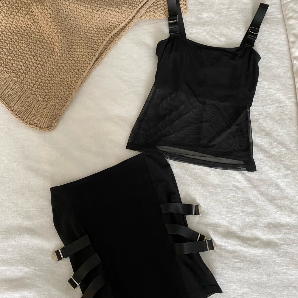 KILLSTAR mesh top and skirt